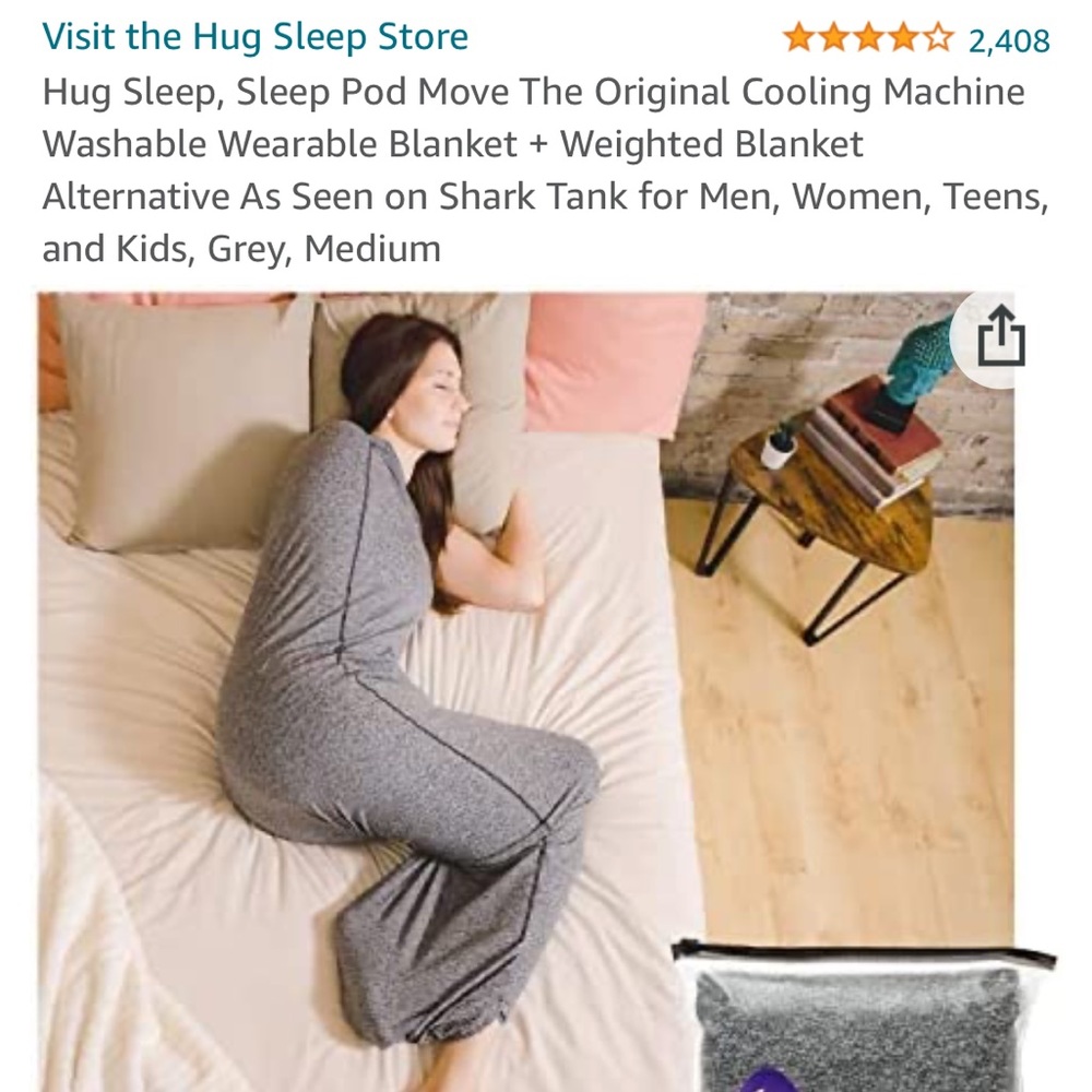 Hug asleep - seen on shark tank.